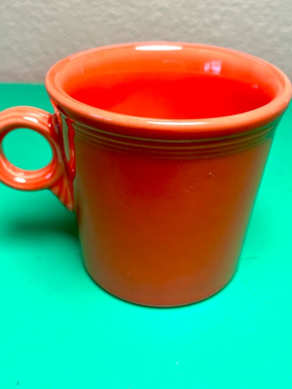 Fiesta Art Deco Ring‑Handle Coffee Mug – Classic Orange – Homer Laughlin USA